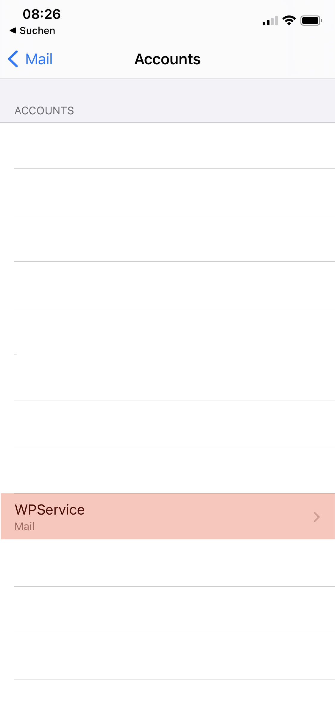 Gewünschten Account öffnen