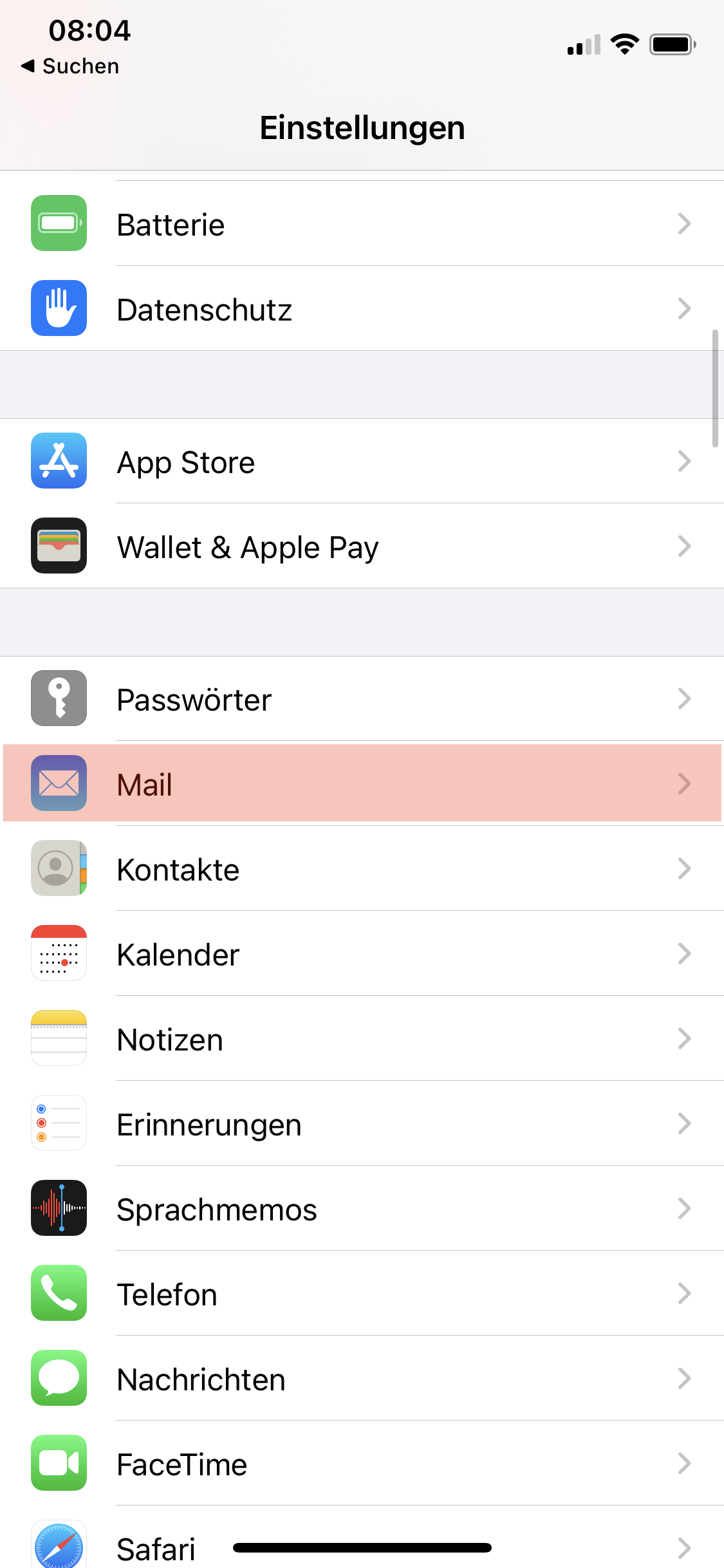 iOS Einstellungen aufrufen